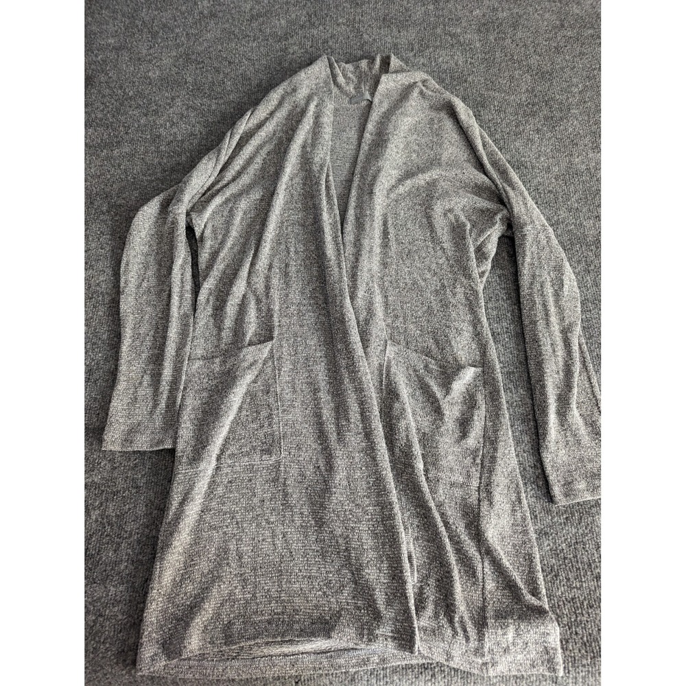 Olivia Moon Womens Cardigan Size L Gray Open Style with Long Sleeves made in USA
